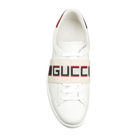 gucci stripe leather sneaker 'white red black'|gucci sneaker for ladies.